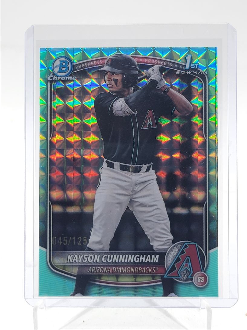 KAYSON CUNNINGHAM 2025 BOWMAN CHROME DRAFT 1ST AQUA GEOMETRIC /125 Q3967
