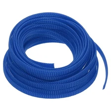 PET Cable Wire Wrap 9mm Expandable Sleeving Blue 7.6 M Length