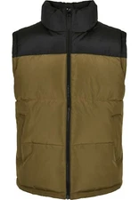 Urban Classics Jacket Vest Men Padded Oversized Black/Olive