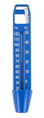 Swimming Pool or Spa Standard 6½'' Long x 1 1/4'' Wide Thermometer w/ Cord