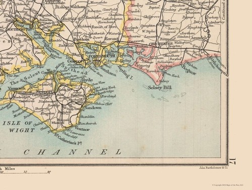 Historic Map - South England Wales - Bartholomew 1892 - 23 x 30.44 - 第 3/20 張圖片