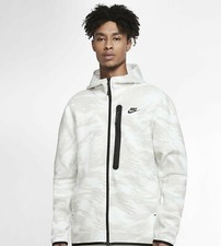 Nike Tech Fleece Camo Windrunner Hoodie Zip Tracksuit Sz S White Cream CU4491 12