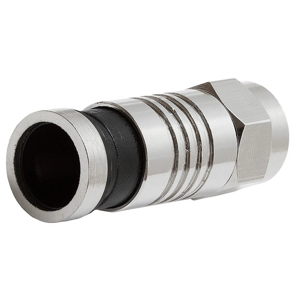 8x RG6 F Compression Connector Waterproof Coax Coaxial Cable CCTV CATV SAT Black - Image 2 of 3