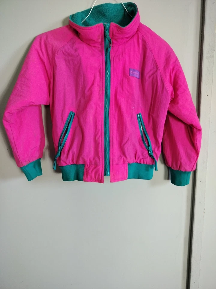 Chaqueta Vintage Rosa Vellón Cremallera Años 90 Y2K Niñas Chaqueta 6x Foto 4 de 4