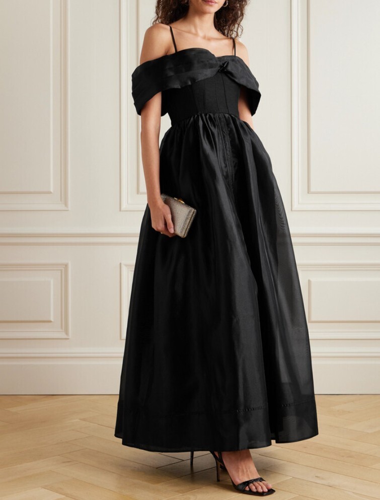 Aje Cordelia Corseted Maxi Dress Size 16 /US 12 Black Formal Black Tie Wedding