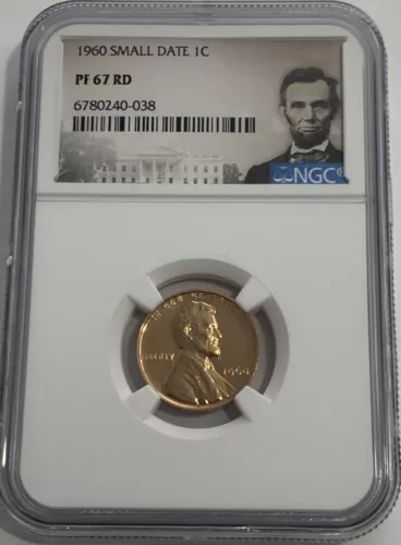 1960 P NGC PF67 RD Small Date Penny Red Proof Lincoln Memorial 1C One Cent Port
