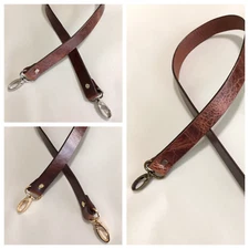 1" or 5/8" Antiqued Brown Leather Replacement Handle Bag Strap 2 Width 3 Lengths