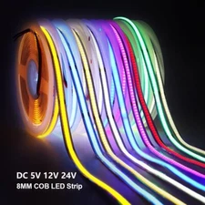 USB5V 12V 24V COB LED Strip 320LEDs/m High Density Flexible LED Tape Light 1-10M