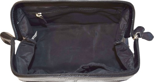 Man's grooming bag large leather cosmetic make up case new leather toiletry case - Picture 17 of 36
