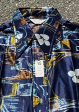 Vintage 70s Maximo California Design Shirt Floral Disco L/S Button Rockability