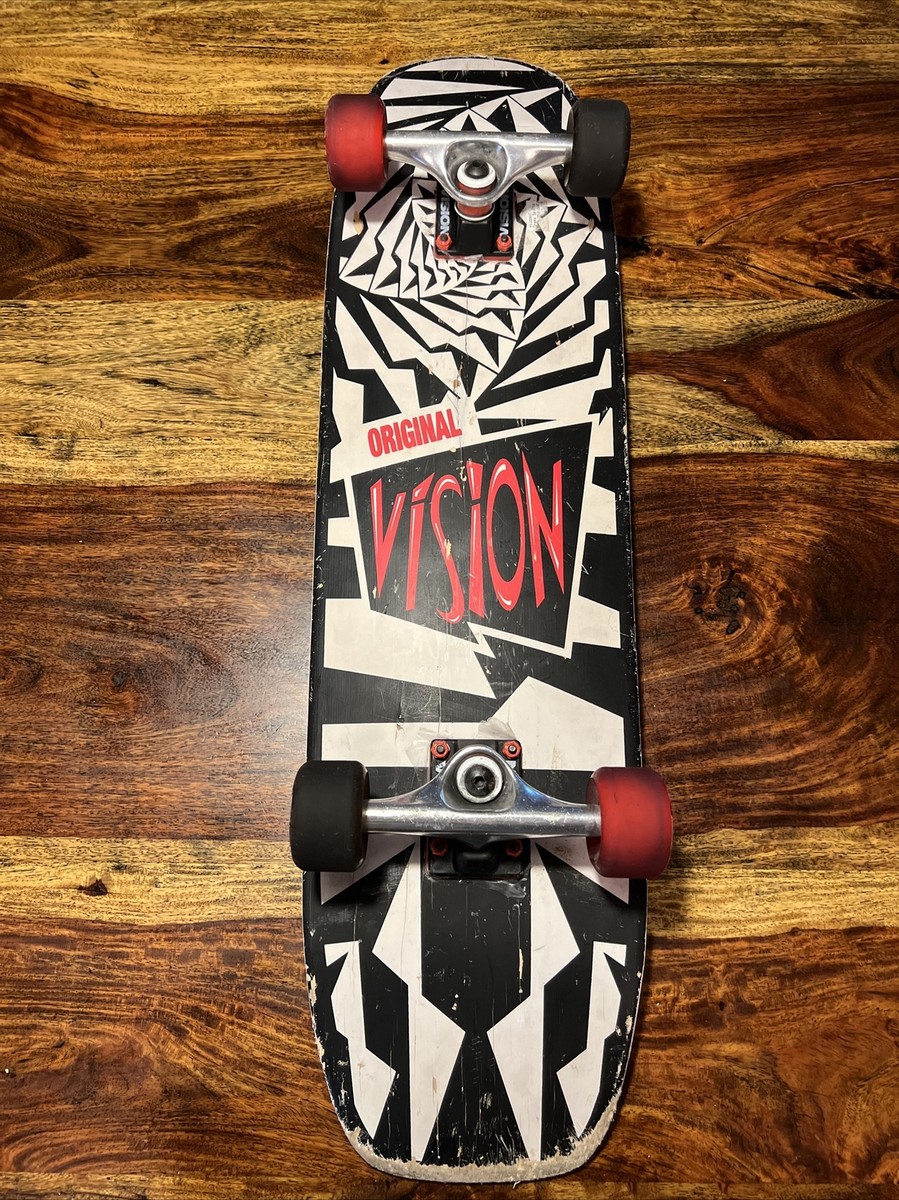 Original Vision Skateboard Black White Red￼ Stripes 31