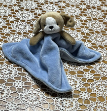 Carter's Plush Blue Brown PUPPY DOG Baby Basics Security Blanket Lovey 67782