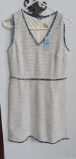 NAVY AND WHITE DRESS "LOFT" SIZE:4P