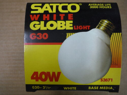 Satco White Globe G30 40W S3671 - Picture 3 of 3
