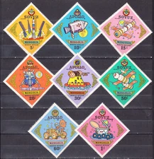 W MONGOLIA C046-C53 USA RUSSIA SPACE ACHIEVEMENTS