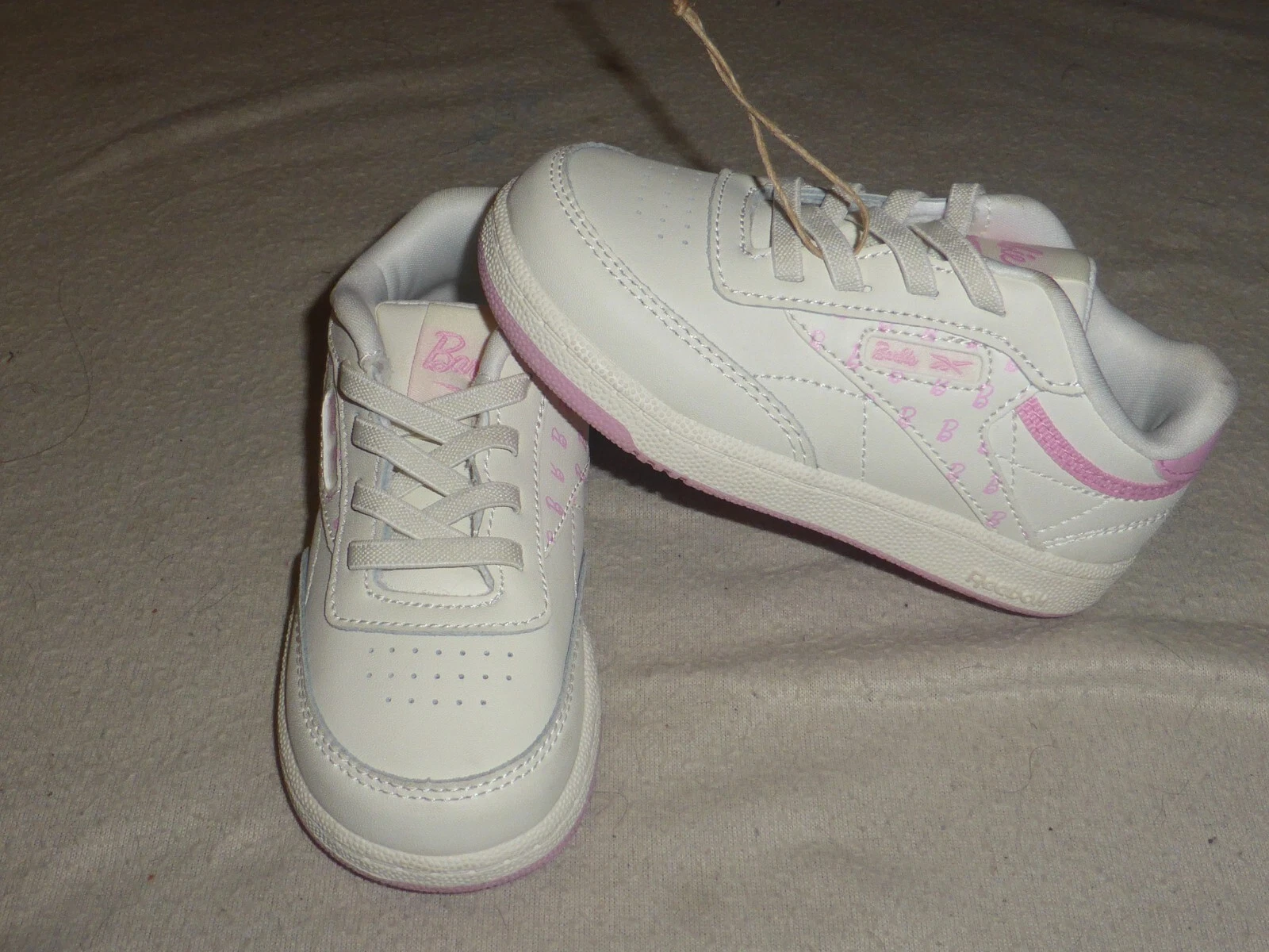 SCARPE BAMBINA REEBOK X BARBIE CLUB TAGLIA 8 BIANCO ROSA SNEAKERS ATLETICHE BASSE