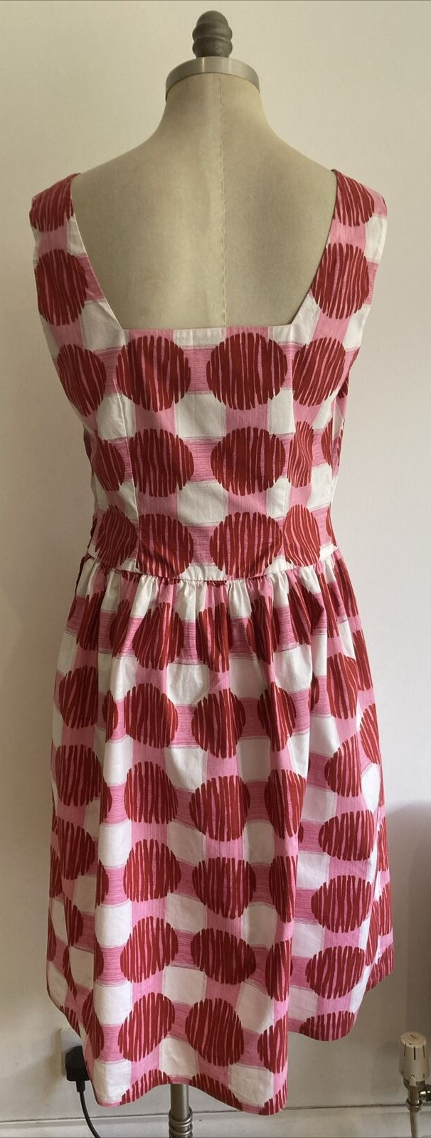 1950s Vintage "Rosita" Red Spot Cotton Dress, Goodwood? Vintage Size 16 UK 4