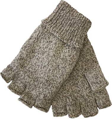 Wear Mens Fingerless Ragg Wool Gloves With Inner Fleece Palm Lining Top