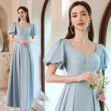 Trendy Blue Hubble-bubble Sleeve Open Back Beads Evening Dresses Party Prom Gown