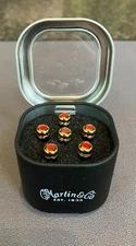 Martin APP0006 Luxe Liquid Metal Bridge Pin Set - Gold w/ Red Inlay