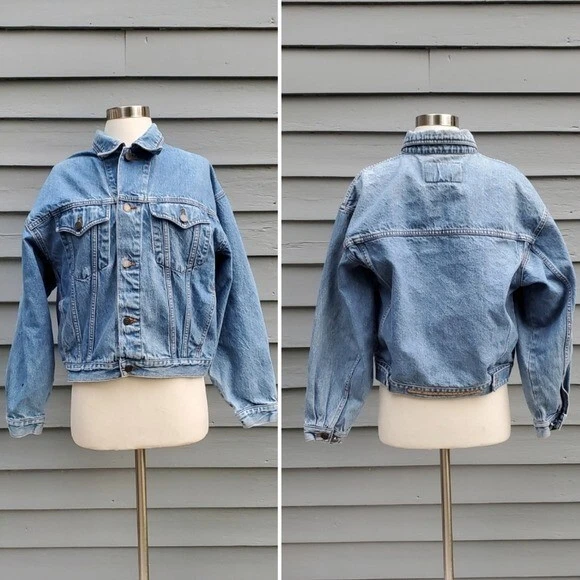 Vintage 90s y2k Limited Jeans Blue Jean Cotton Denim Classic Trucker Jacket Md