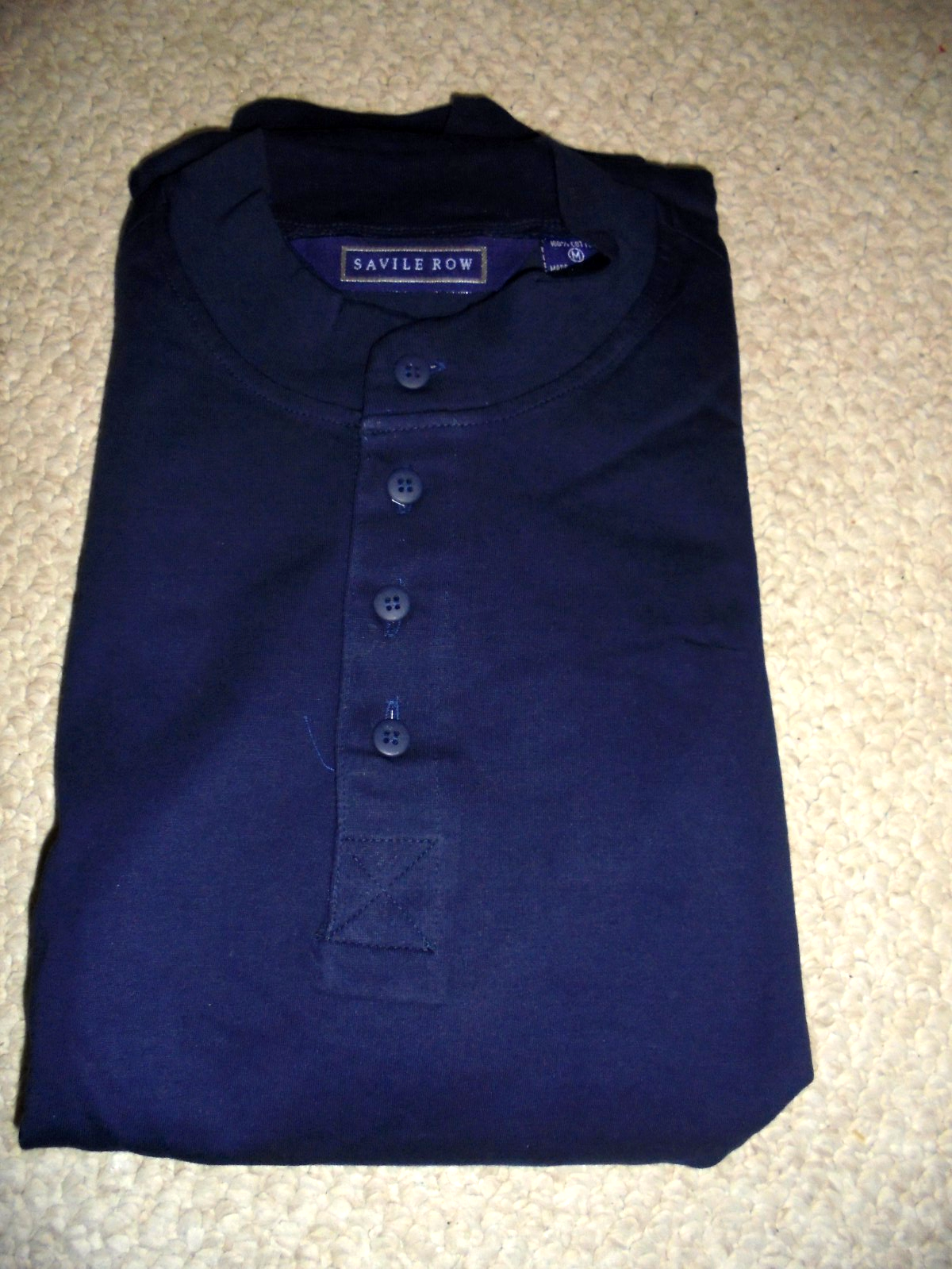FILA Vintage Savile row lounge set camicia Henley con pantaloni taglia media blu navy