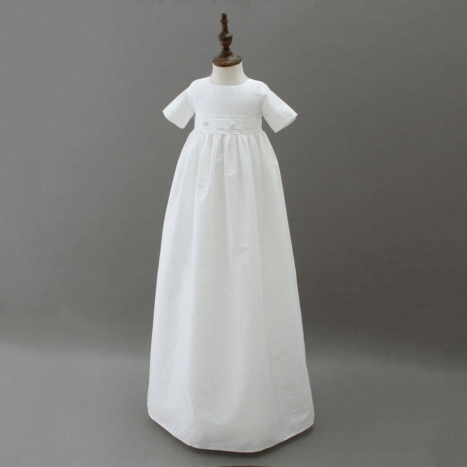 Saldi Battesimo Abito Elegante Pizzo Ricamo Abito - Immagine 3 di 4