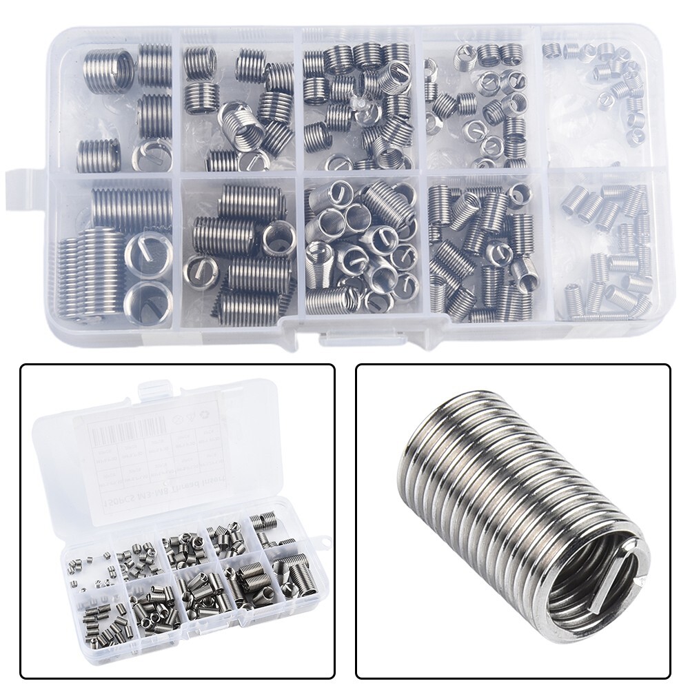 150pcs Thread Insert Kit with Stainless Steel Helicoils M3 M4 M5 M6 M8