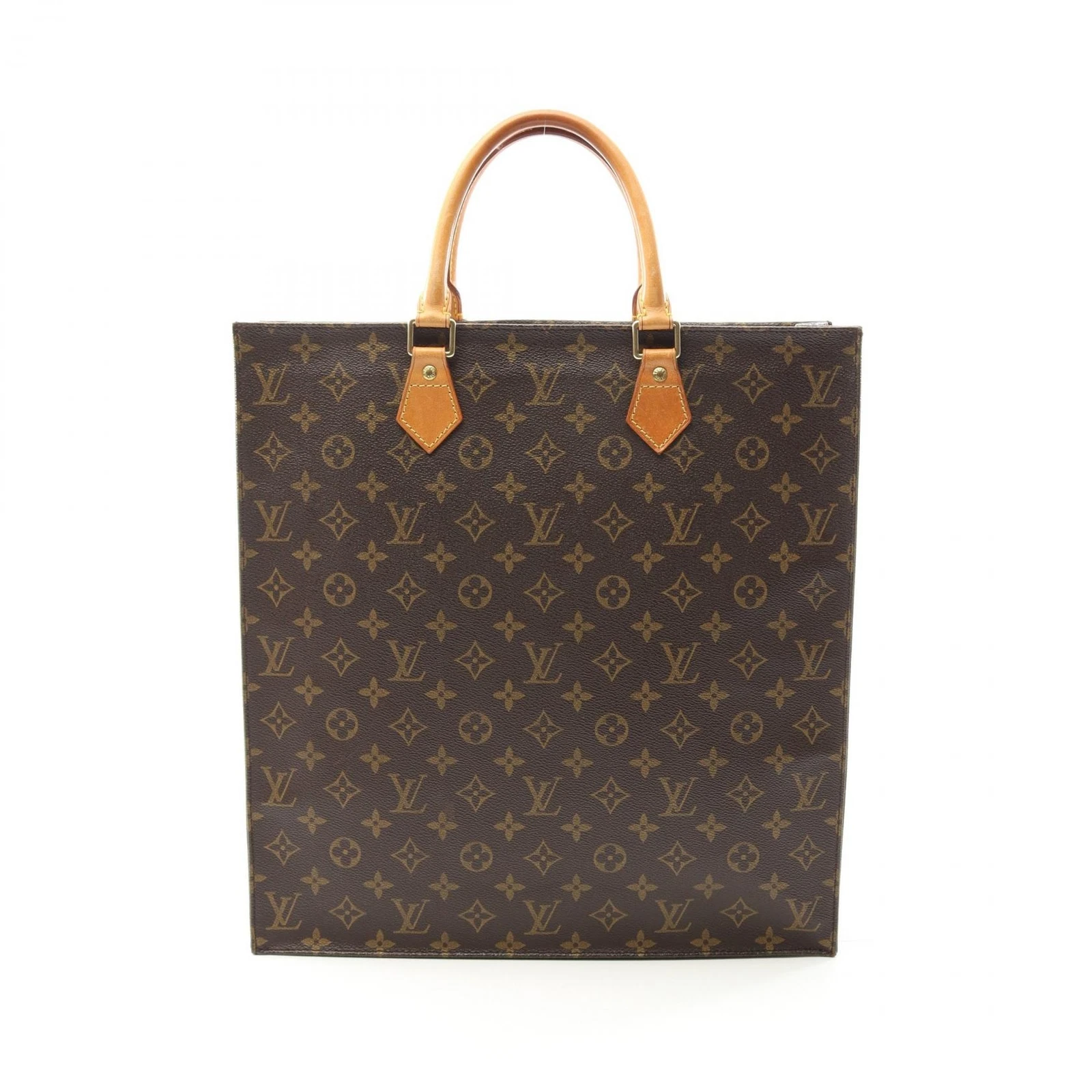 LOUIS VUITTON（LV） Borsa tote Louis Vuitton Sac Plat M51140 monogramma tela pelle marrone usata donna