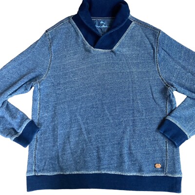Tommy Bahama Mens Size XL Agave Azul Shawl Sweatshirt 100% Cotton Golf Beach