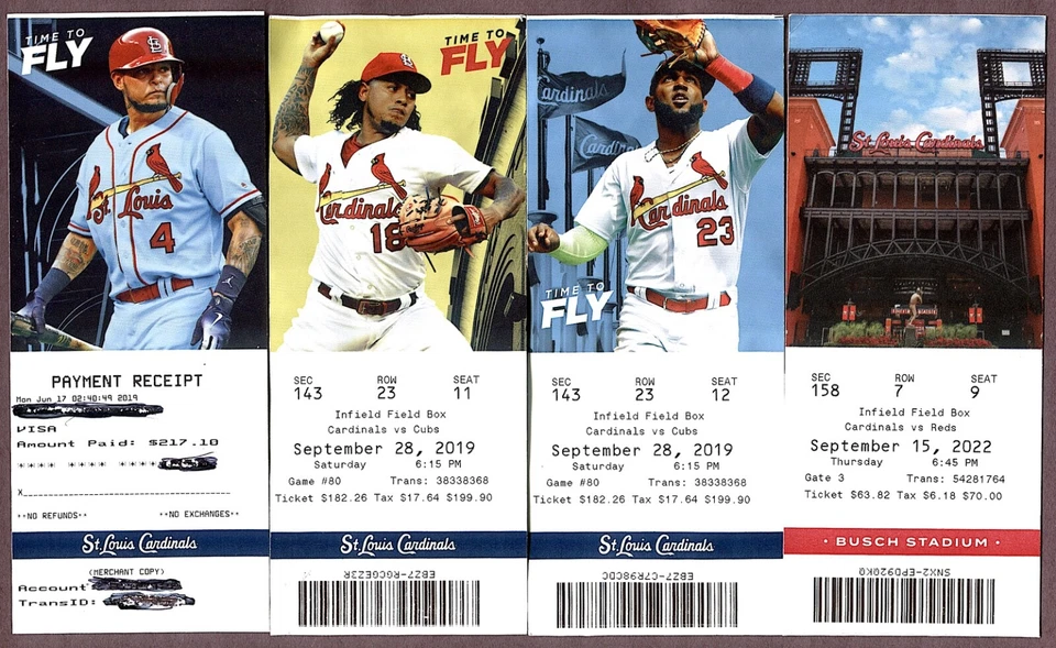 (13) 2019-1923 ST LOUIS CARDINAL TICKETS & RECEIPTS (MOLINA & GOLDY) *SHIPS FREE - Image 3 of 4