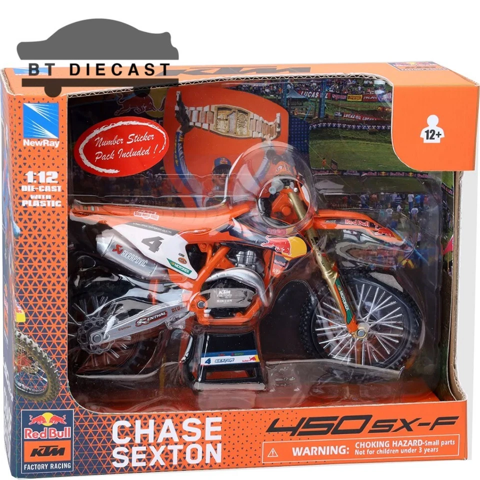 NEW RAY KTM 450 SX-F RED BULL DIRT BIKE 1/12 #4 CHASE SEXTON 58473 - Image 2 of 2