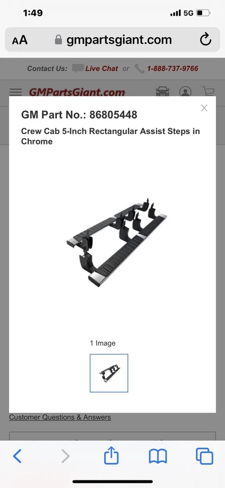 2023 GMC Canyon Chevy Colorado Crew Cab Chrome Rectangular Steps 86805448 - Image 2 of 2