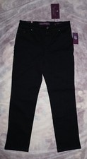 Gloria Vanderbilt Women  s Amanda Original Slimming Jean Tapered Leg Sz 4P Black