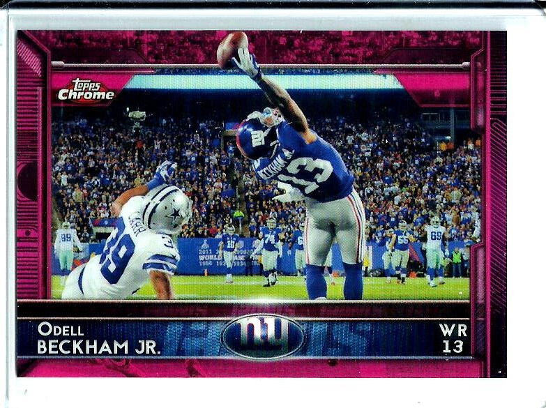 Odell Beckham Jr 2015 Topps Chrome Pink Refractor # 18 D # 212/399 The Catch SP