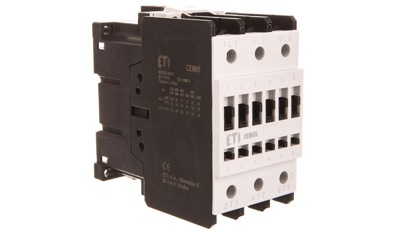 Power contactor 65A 3P 230V AC 0Z 0R CEM65.00-230V-50 / 60Hz 004649103 /T2UK