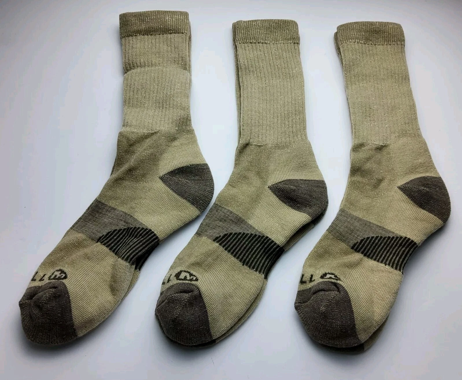 Merrell Men's Wool Blend Cushioned Hiking Crew Socks 3 Pairs Size M/L