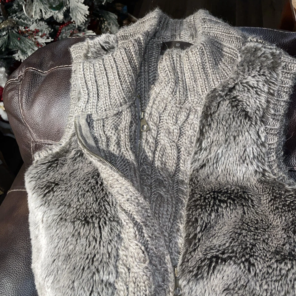 Chaleco Fenn Wright Manson Grueso Tejido Imitación Piel Bohemio Cremallera Talla Grande Foto 2 de 4