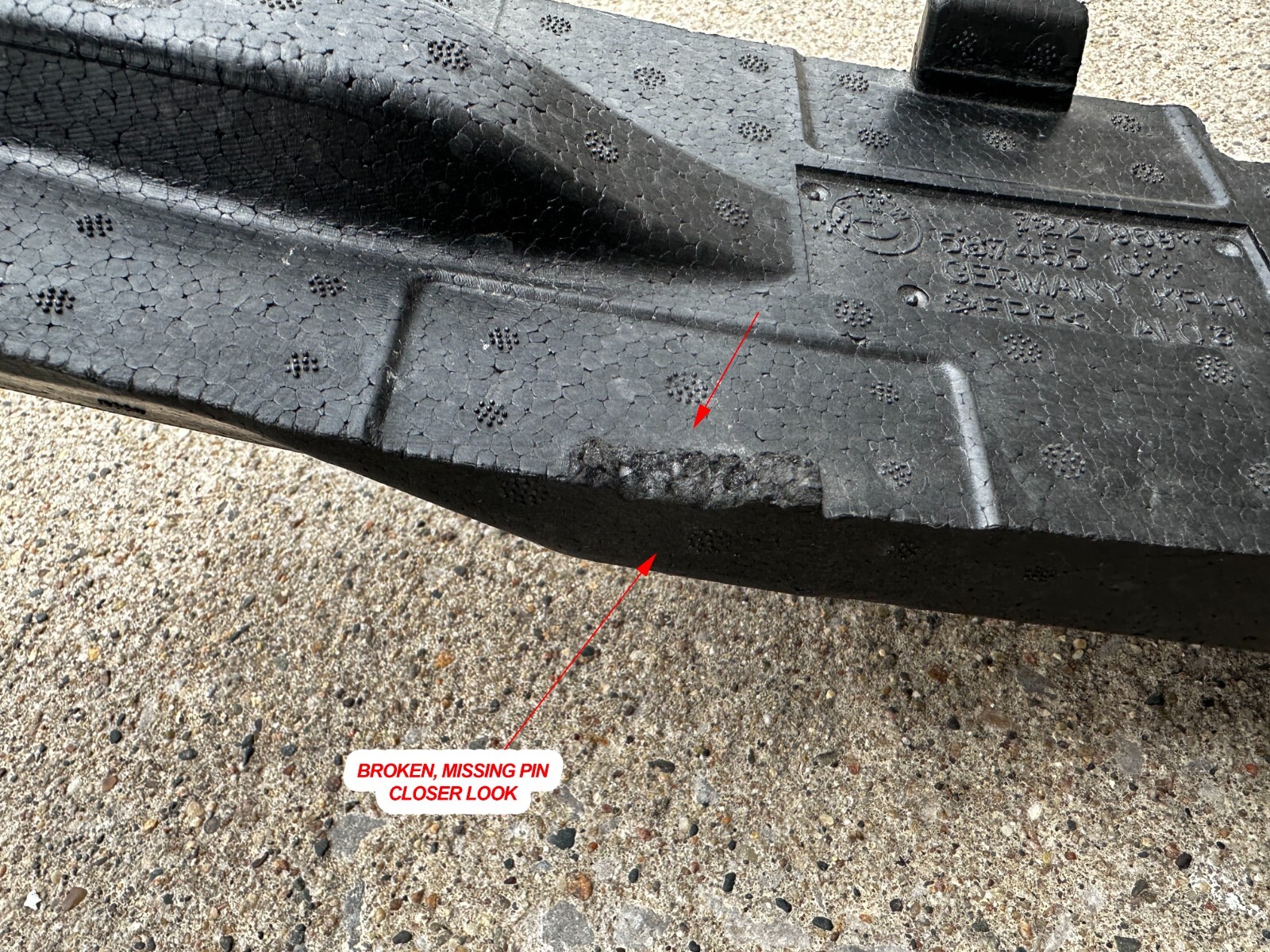 11 BMW 335is E92 Front Impact Absorber Foam 15912 7227969 for sale  