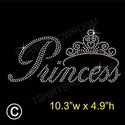 'Prinzessin mit Tiara' Strass Transfer Hotfix Aufbügeln Applikation und kostenloses Geschenk
