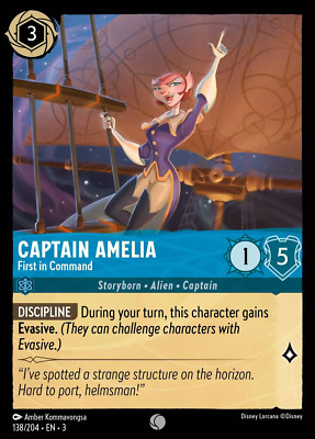 Captain Amelia - First in Command #138 Common | Lorcana: Into the Inklands Card