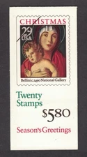 Scott BK202A -  Christmas. Booklet Of 20 MNH. OG.  #02 BK202A