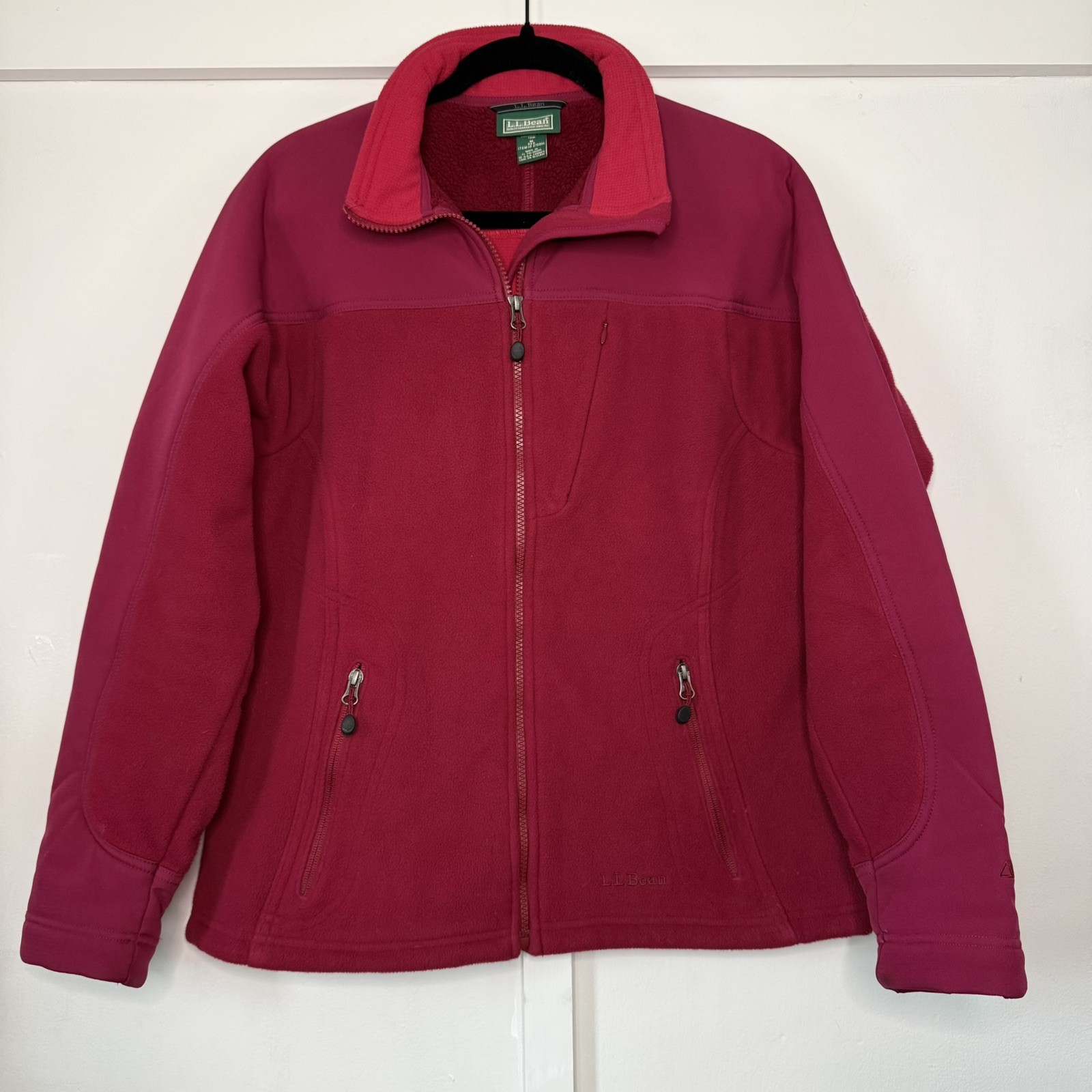 L.L.Bean Women’s Medium Full Zip Fleece Jacket Maroon Red Long Sleeve Polartec