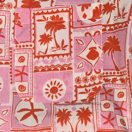 Sigrid Olsen Sleepwear Pajamas Set Small Pink Orange Beach Shorts Collar Button - Picture 3 of 9