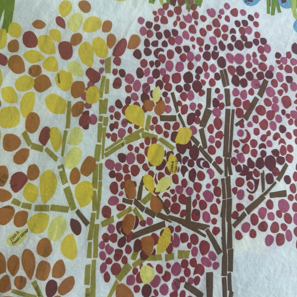 Pottery Barn King Woodland Trees Duvet Cover Paint By Numbers Organic Cotton - Image 3 of 4