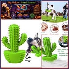 Dog Chew Toy Toothbrush Stick Dental Teeth Cleaning Rubber Squeaky Cactus