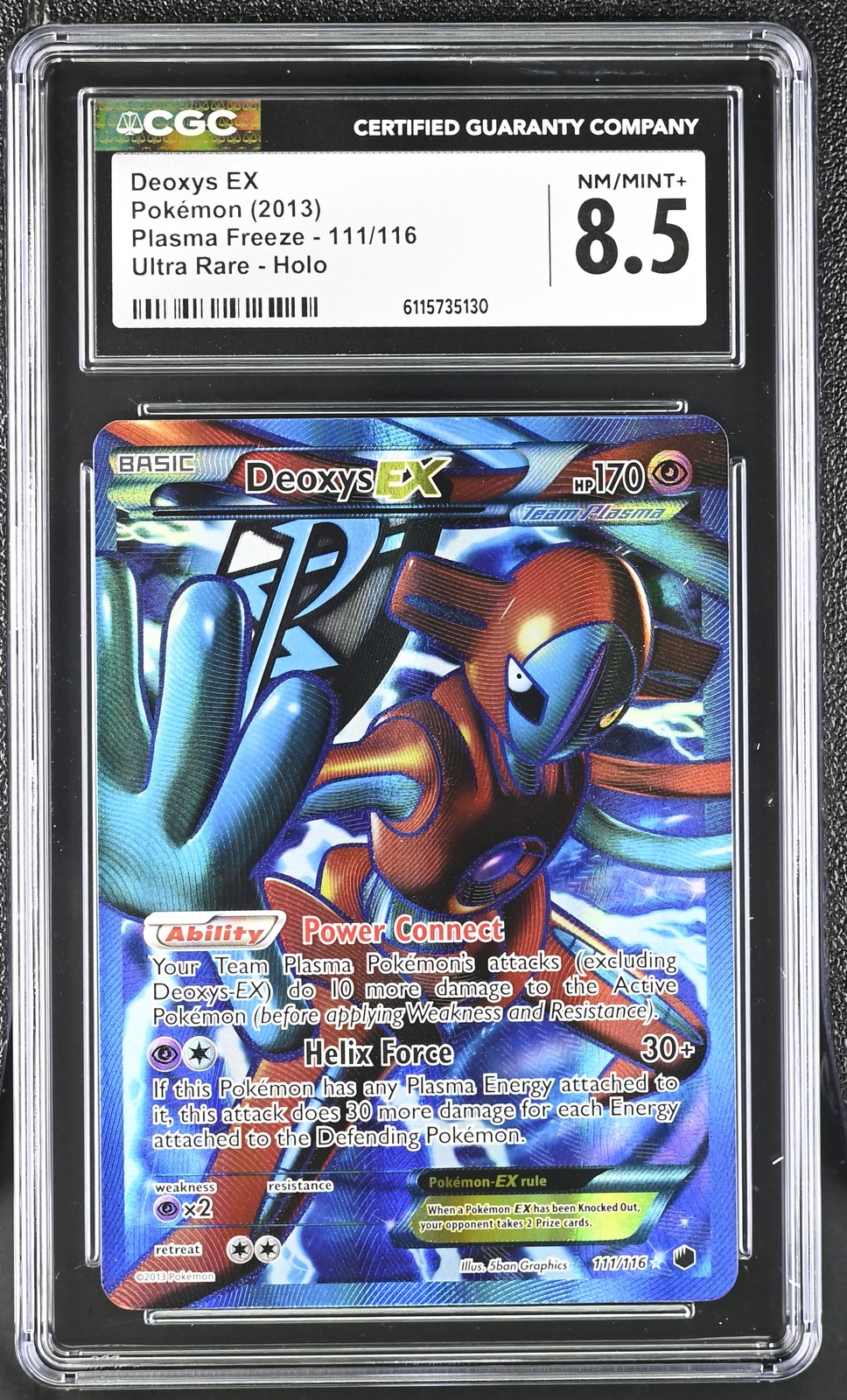 CGC 8.5 Deoxys EX 2013 Plasma Freeze 111/116 Ultra Rare Holo Pokemon Card