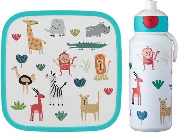 Mepal Campus Lunch-Set Xl Bentobox Groß Trinkflasche Animal Friends 400/1300Ml-image