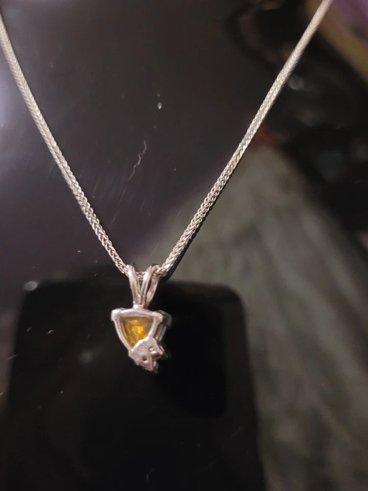 Collar Rogers & Hollands "Magia Azul" con astillas de diamantes cadena de oro blanco de 18" Foto 2 de 3