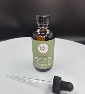 Pure Body Naturals Organic Cold Pressed Jojoba Carrier Oil 4 fl oz Dropper